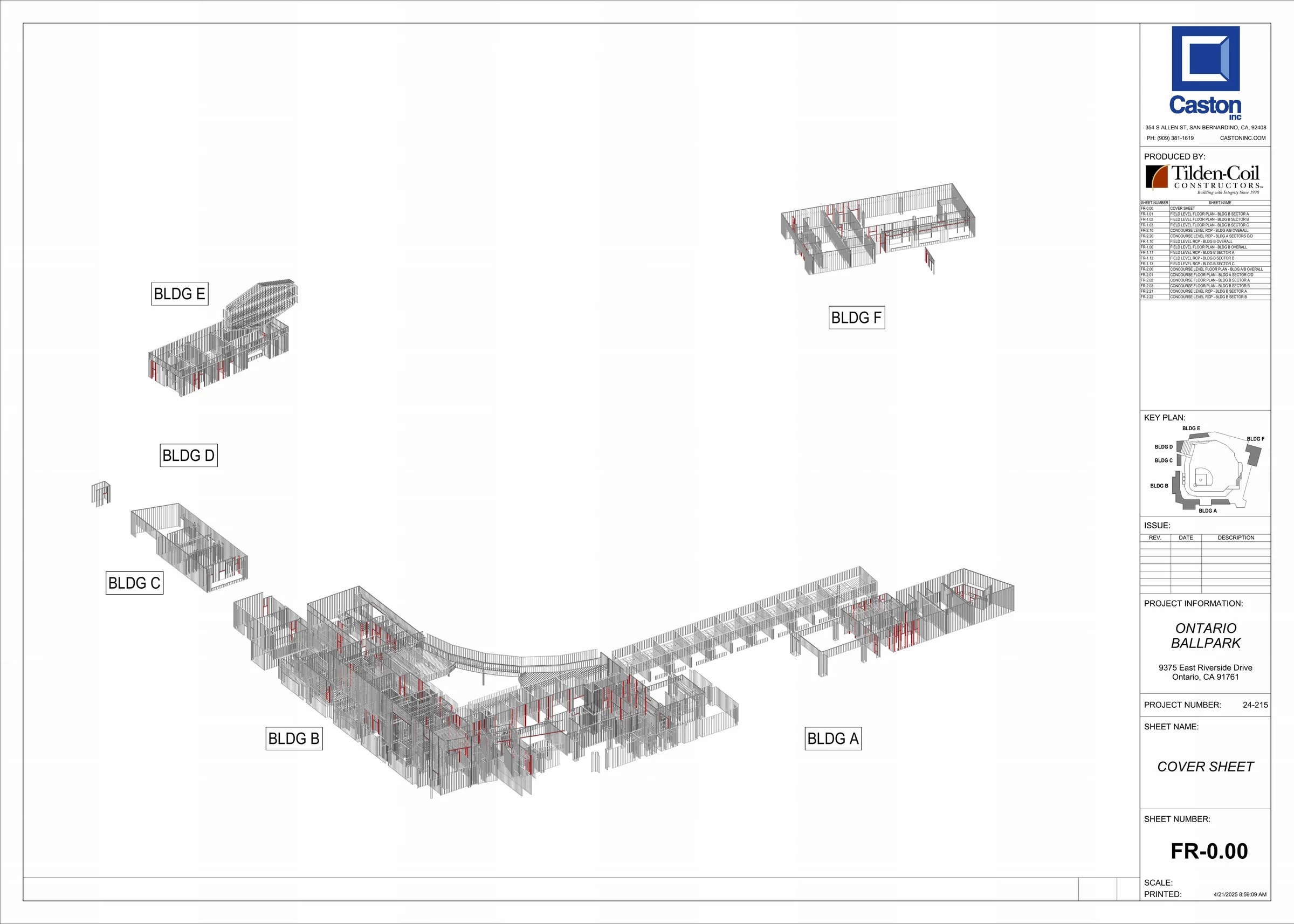 Ontario Ballpark, 3D framing coordination model